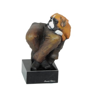 Bokser ręcznie pomalowana statuetka Art-Dog